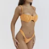 Dół bikini „Athens” w jasnopomarańczowym kolorze z marszczeniem i wysokim stanem