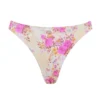 Dół bikini Capri z kwiatowym nadrukiem i wysokim wycięciem
