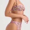 Dół bikini Mykonos Olive Floral z wysokim stanem