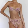 Dół bikini Mykonos Olive Floral z wysokim stanem