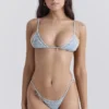 Dół bikini Toulouse w kolorze niebieskim z wzorem paisley i falbanami