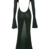 Długa sukienka z dzianiny Sancha w kolorze leśnej zieleni