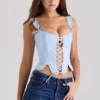Dwustronny bawełniany top Callie Blue Rose Dwustronny bawełniany top Callie Blue Rose