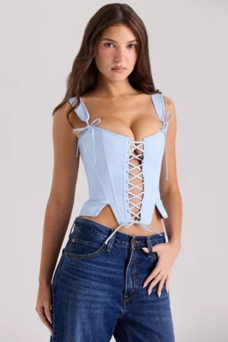 Dwustronny bawełniany top Callie Blue Rose