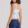 Dwustronny bawełniany top Callie Blue Rose Dwustronny bawełniany top Callie Blue Rose