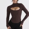 Dzianinowy gorset Georgina w kolorze kakaowym Dzianinowy gorset Georgina w kolorze kakaowym