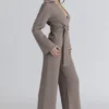 Fallon Taupe Wool Wrap Contour Kurtka