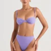 Fioletowy dół Bikini z wysokim stanem Mykonos