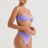Fioletowy dół Bikini z wysokim stanem Mykonos