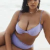 Fioletowy dół Bikini z wysokim stanem Mykonos