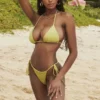 Fioletowy dół Bikini „Santorini” wiązany z boku