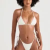 Fioletowy dół Bikini „Santorini” wiązany z boku