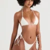 Fioletowy dół Bikini „Santorini” wiązany z boku