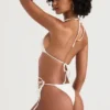 Fioletowy dół Bikini „Santorini” wiązany z boku