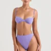 Fioletowy dół Bikini z wysokim stanem Mykonos