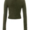 Gene Khaki Miękki, puszysty kardigan z dzianiny Gene Khaki Miękki, puszysty kardigan z dzianiny