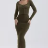 Gene Khaki Miękki, puszysty kardigan z dzianiny Gene Khaki Miękki, puszysty kardigan z dzianiny