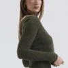 Gene Khaki Miękki, puszysty kardigan z dzianiny Gene Khaki Miękki, puszysty kardigan z dzianiny