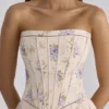 Gina Ivory – długa sukienka bez ramiączek w kwiatowy wzór Sweet Peony Gina Ivory – długa sukienka bez ramiączek w kwiatowy wzór Sweet Peony