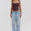 Gini Rich Brązowy gorset z koronkowym tyłem Gini Rich Brązowy gorset z koronkowym tyłem