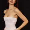 Gorset bez ramiączek „Angelica” z satyny kryształowej Gorset bez ramiączek „Angelica” z satyny kryształowej