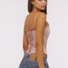 Gorset „Cadie” z satyny w kolorze pudrowego różu jako top Gorset „Cadie” z satyny w kolorze pudrowego różu jako top
