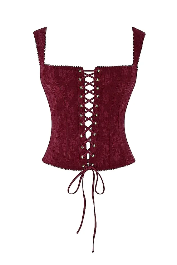 Gorset Parisa Merlot w kwiaty Gorset Parisa Merlot w kwiaty
