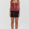 Gorset Parisa Merlot w kwiaty Gorset Parisa Merlot w kwiaty