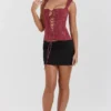 Gorset Parisa Merlot w kwiaty Gorset Parisa Merlot w kwiaty