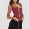 Gorset Parisa Merlot w kwiaty Gorset Parisa Merlot w kwiaty