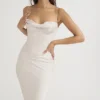 Gorset satyny kryształowej Myrna w sukience midi Gorset satyny kryształowej Myrna w sukience midi