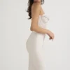 Gorset satyny kryształowej Myrna w sukience midi Gorset satyny kryształowej Myrna w sukience midi