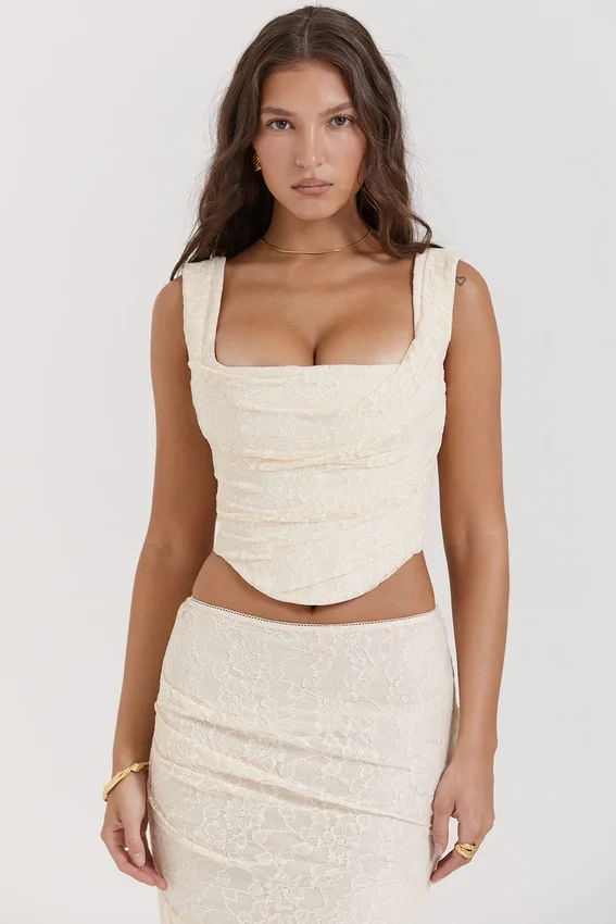Gorset Una Vintage w kolorze kremowym Gorset Una Vintage w kolorze kremowym