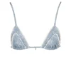 Górka bikini Corsica Blue Paisley Ruffle Trim Bikini Top
