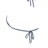 Górka bikini Tropez Deep Blue z wiązaniem na szyi