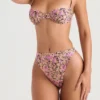 Dół bikini Mykonos Olive Floral z wysokim stanem