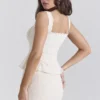 Jean Vintage Kremowa bawełniana bluzka z falbaną w stylu broderie anglaise Jean Vintage Kremowa bawełniana bluzka z falbaną w stylu broderie anglaise