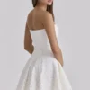 Jemima Biała mini sukienka bez ramiączek z koronką broderie anglaise Jemima Biała mini sukienka bez ramiączek z koronką broderie anglaise