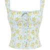 Juana – bawełniany top w delikatny niebieski kwiatowy wzór w stylu vintage Juana – bawełniany top w delikatny niebieski kwiatowy wzór w stylu vintage