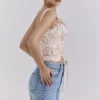 Kremowy gorset z bawełny w stylu vintage z kwiatowym wzorem „Callie” Kremowy gorset z bawełny w stylu vintage z kwiatowym wzorem „Callie”
