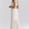 Lana Vintage Kremowa bawełniana spódnica maxi z haftem angielskim Lana Vintage Kremowa bawełniana spódnica maxi z haftem angielskim