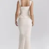 Lana Vintage Kremowa bawełniana spódnica maxi z haftem angielskim Lana Vintage Kremowa bawełniana spódnica maxi z haftem angielskim