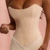 Larra Vintage Ivory Strapless Lace Gorsety Top