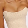 Larra Vintage Ivory Strapless Lace Gorsety Top
