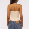 Larra Vintage Ivory Strapless Lace Gorsety Top