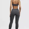 Legginsy Mitzi z ciemnoszarej dzianiny prążkowanej Legginsy Mitzi z ciemnoszarej dzianiny prążkowanej