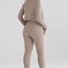 Legginsy z dzianiny prążkowanej Mitzi w kolorze taupe Legginsy z dzianiny prążkowanej Mitzi w kolorze taupe