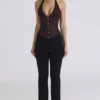 Lia Chocolat Satin Waist Cinch Gorsety Top Lia Chocolat Satin Waist Cinch Gorsety Top