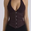 Lia Chocolat Satin Waist Cinch Gorsety Top Lia Chocolat Satin Waist Cinch Gorsety Top