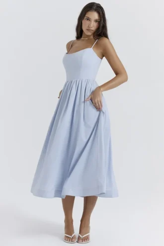 Lolita Soft Blue Gorsety Sukienka Letnia